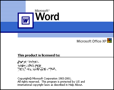 Microsoft Word XP Splash Screen (2002)